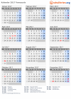 Kalender 2017 mit Ferien und Feiertagen Venezuela