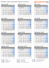 Kalender 2018 mit Ferien und Feiertagen Australisches Hauptstadtterritorium
