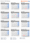 Kalender 2018 mit Ferien und Feiertagen Glostrup
