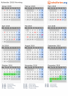 Kalender 2018 mit Ferien und Feiertagen Herning