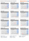 Kalender 2018 mit Ferien und Feiertagen Dominikanische Republik
