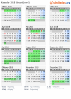 Kalender 2018 mit Ferien und Feiertagen Utrecht (nord)