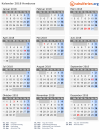 Kalender 2018 mit Ferien und Feiertagen Honduras