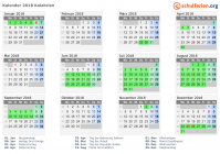 Kalender 2018 mit Ferien und Feiertagen Kalabrien
