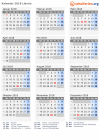 Kalender 2018 mit Ferien und Feiertagen Liberia