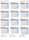 Kalender 2018 mit Ferien und Feiertagen Malawi