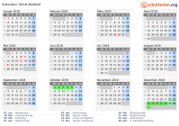 Kalender 2018 mit Ferien und Feiertagen Østfold