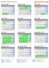 Kalender 2018 mit Ferien und Feiertagen Pommern