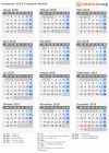 Kalender 2018 mit Ferien und Feiertagen Friedeck-Mistek