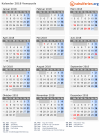 Kalender 2018 mit Ferien und Feiertagen Venezuela