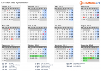 Kalender 2019 mit Ferien und Feiertagen Kymenlaakso