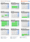 Kalender 2019 mit Ferien und Feiertagen Pommern