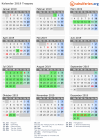 Kalender 2019 mit Ferien und Feiertagen Troppau