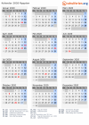 Kalender 2020 mit Ferien und Feiertagen Ägypten