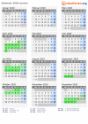 Kalender 2020 mit Ferien und Feiertagen zentral