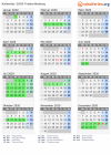 Kalender 2020 mit Ferien und Feiertagen Frederiksberg