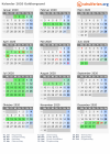 Kalender 2020 mit Ferien und Feiertagen Guldborgsund
