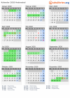 Kalender 2020 mit Ferien und Feiertagen Hedensted