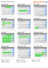Kalender 2020 mit Ferien und Feiertagen Herlev