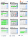 Kalender 2020 mit Ferien und Feiertagen Herning