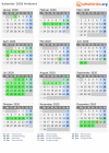 Kalender 2020 mit Ferien und Feiertagen Hvidovre