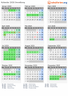 Kalender 2020 mit Ferien und Feiertagen Svendborg