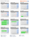 Kalender 2020 mit Ferien und Feiertagen Tønder