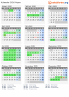 Kalender 2020 mit Ferien und Feiertagen Vejen