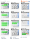 Kalender 2020 mit Ferien und Feiertagen Hessen