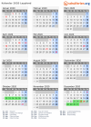 Kalender 2020 mit Ferien und Feiertagen Lappland