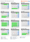 Kalender 2020 mit Ferien und Feiertagen Clermont-Ferrand