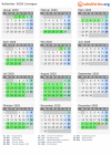Kalender 2020 mit Ferien und Feiertagen Limoges