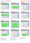Kalender 2020 mit Ferien und Feiertagen Montpellier