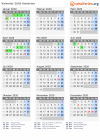 Kalender 2020 mit Ferien und Feiertagen Kalabrien