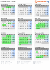 Kalender 2020 mit Ferien und Feiertagen Latium