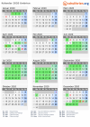 Kalender 2020 mit Ferien und Feiertagen Umbrien