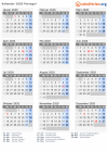 Kalender 2020 mit Ferien und Feiertagen Portugal