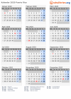 Kalender 2020 mit Ferien und Feiertagen Puerto Rico