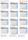 Kalender 2020 mit Ferien und Feiertagen Serbien