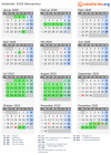 Kalender 2020 mit Ferien und Feiertagen Beneschau