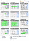 Kalender 2020 mit Ferien und Feiertagen Crudim