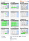 Kalender 2020 mit Ferien und Feiertagen Göding