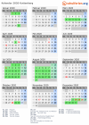 Kalender 2020 mit Ferien und Feiertagen Kuttenberg