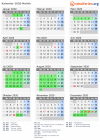 Kalender 2020 mit Ferien und Feiertagen Melnik