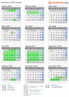 Kalender 2020 mit Ferien und Feiertagen Olmütz