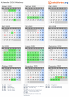 Kalender 2020 mit Ferien und Feiertagen Wischau