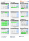 Kalender 2021 mit Ferien und Feiertagen Albertslund