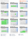 Kalender 2021 mit Ferien und Feiertagen Furesø