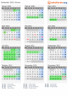Kalender 2021 mit Ferien und Feiertagen Greve