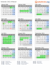 Kalender 2021 mit Ferien und Feiertagen Hillerød